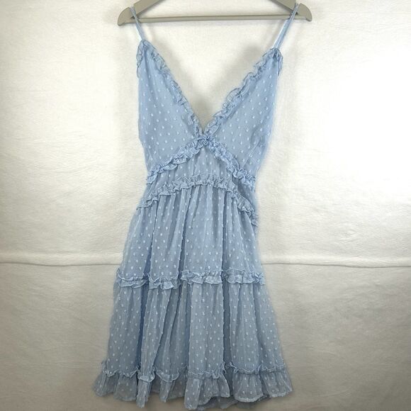 Babydoll Dress Strappy Powder Blue Sz XL ruffle flowy Lolita fairy coquette Y2K - Picture 5 of 9
